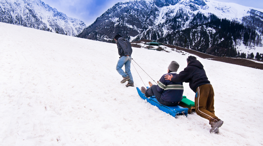  Sledding in kashmir, Winter in kashmir, winter activities in kashmir